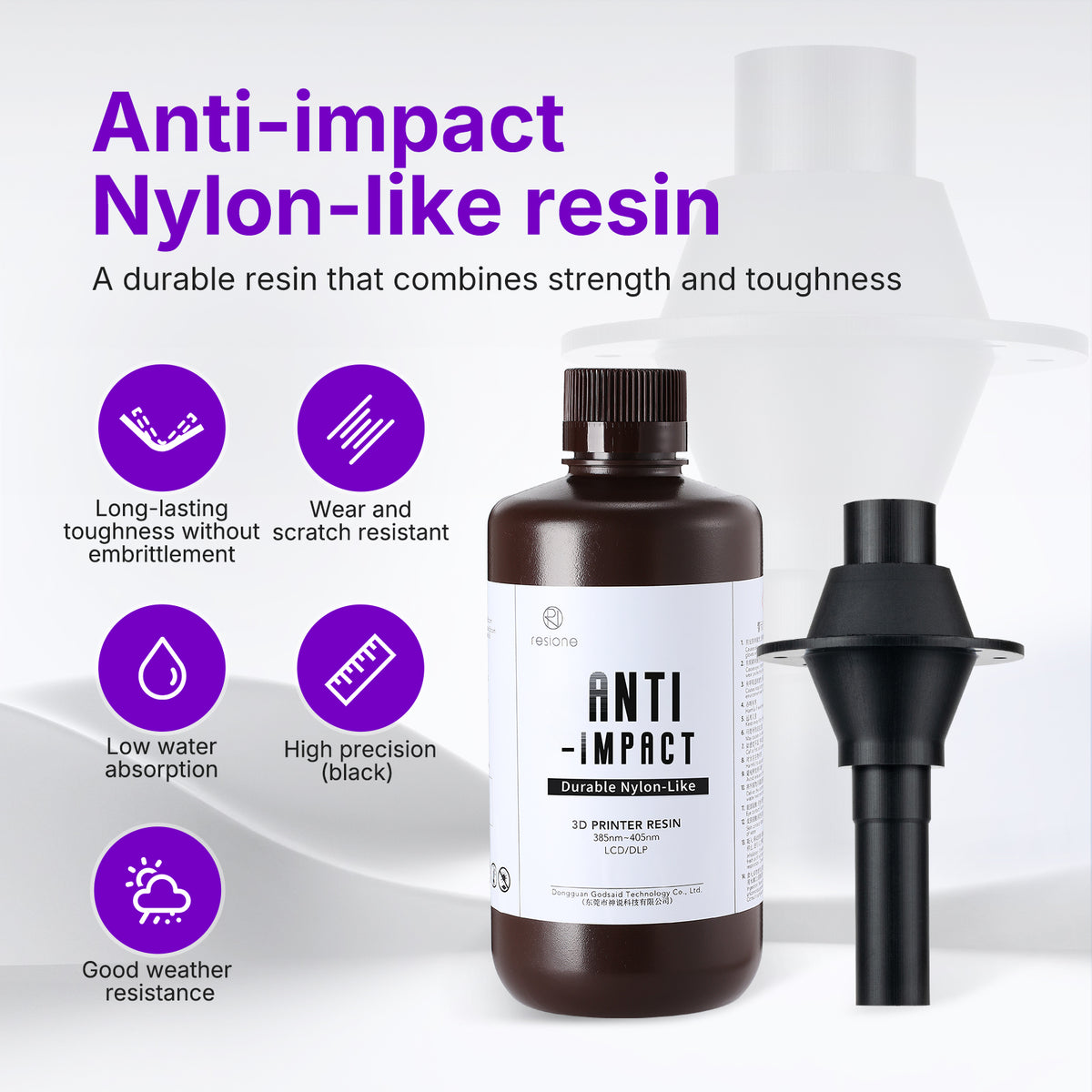 3d Printing Resin RESIONE 1kg Anti-impact Resin Nylon-like High Tough 3d Printing Resin RESIONE 1kg Anti-impact Resin Nylon-like High Tough