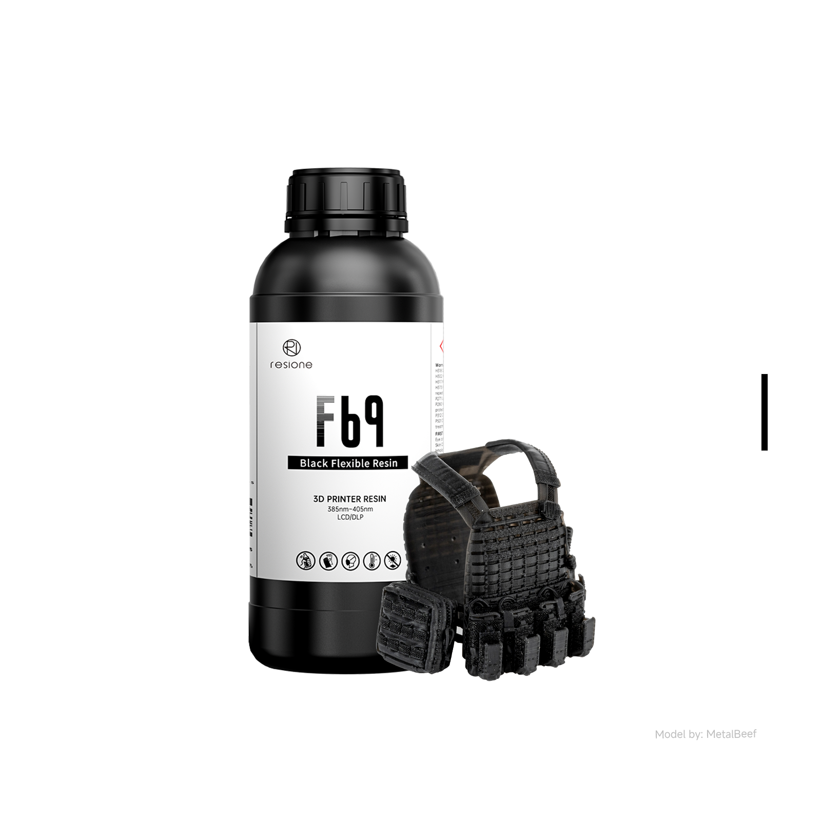 F69 Black Flexible Rubber-like 3D Printer Resin (1kg) – RESIONE