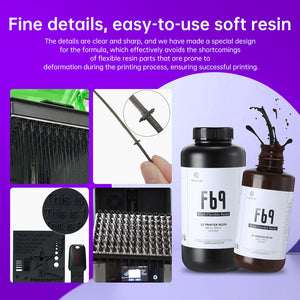 F69 Black Flexible Rubber-like 3D Printer Resin (1kg)