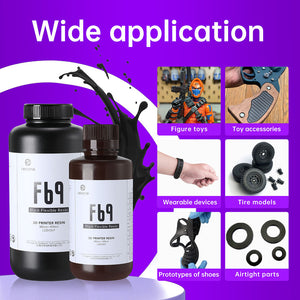 F69 Black Flexible Rubber-like 3D Printer Resin (1kg)